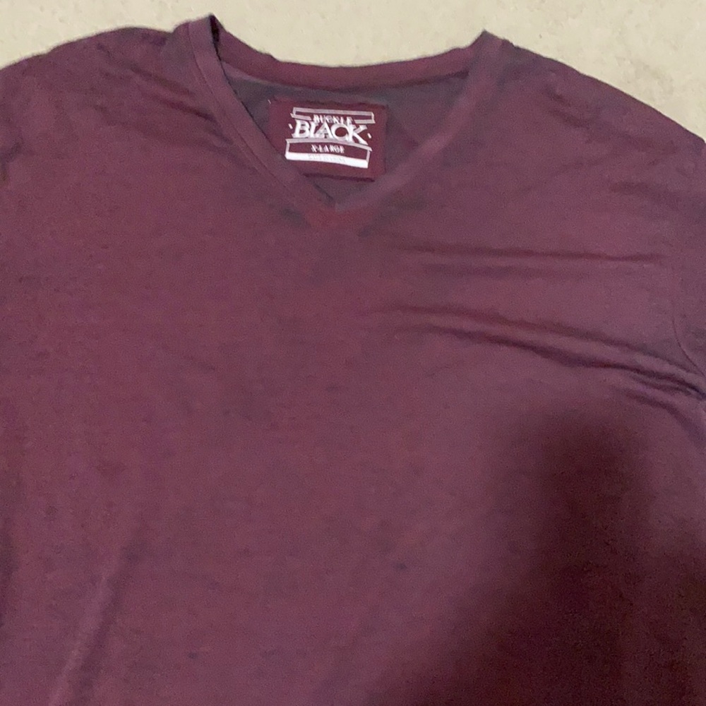 Buckle black V neck